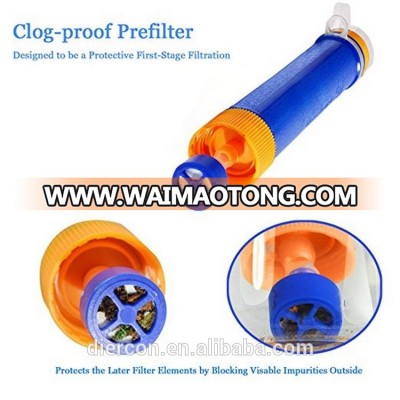 Personal water filter straw drink water device for disaster survival simple operation water purification (PS01)